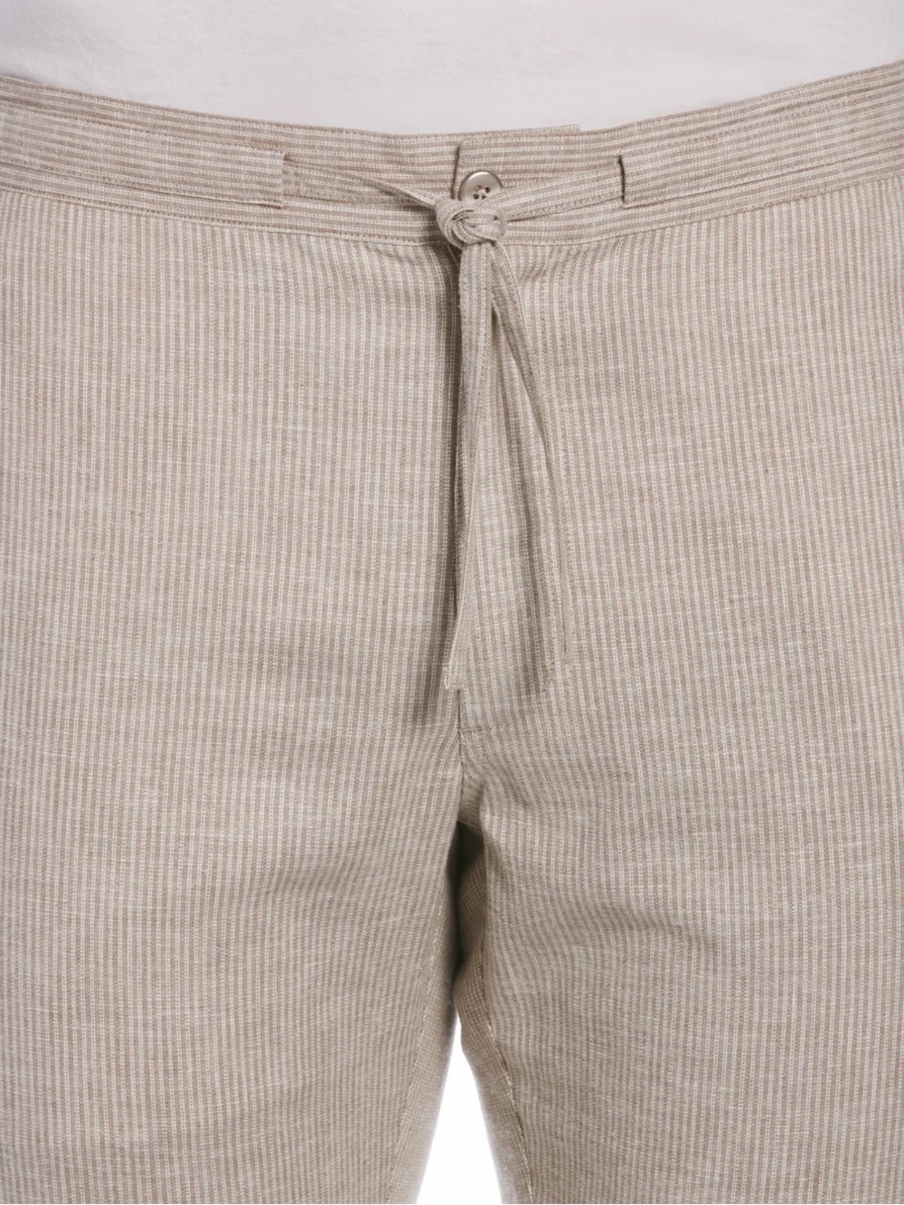 LINEN BLEND MINI STRIPE DRAWSTRING PANTS